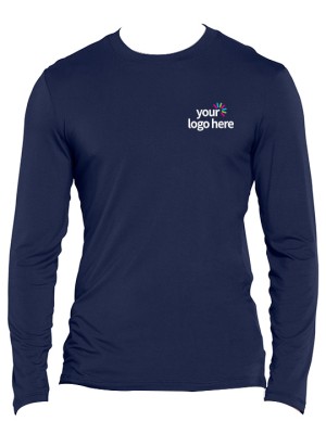 Long Sleeve Underscrub Round Neck T-Shirt Navy Blue